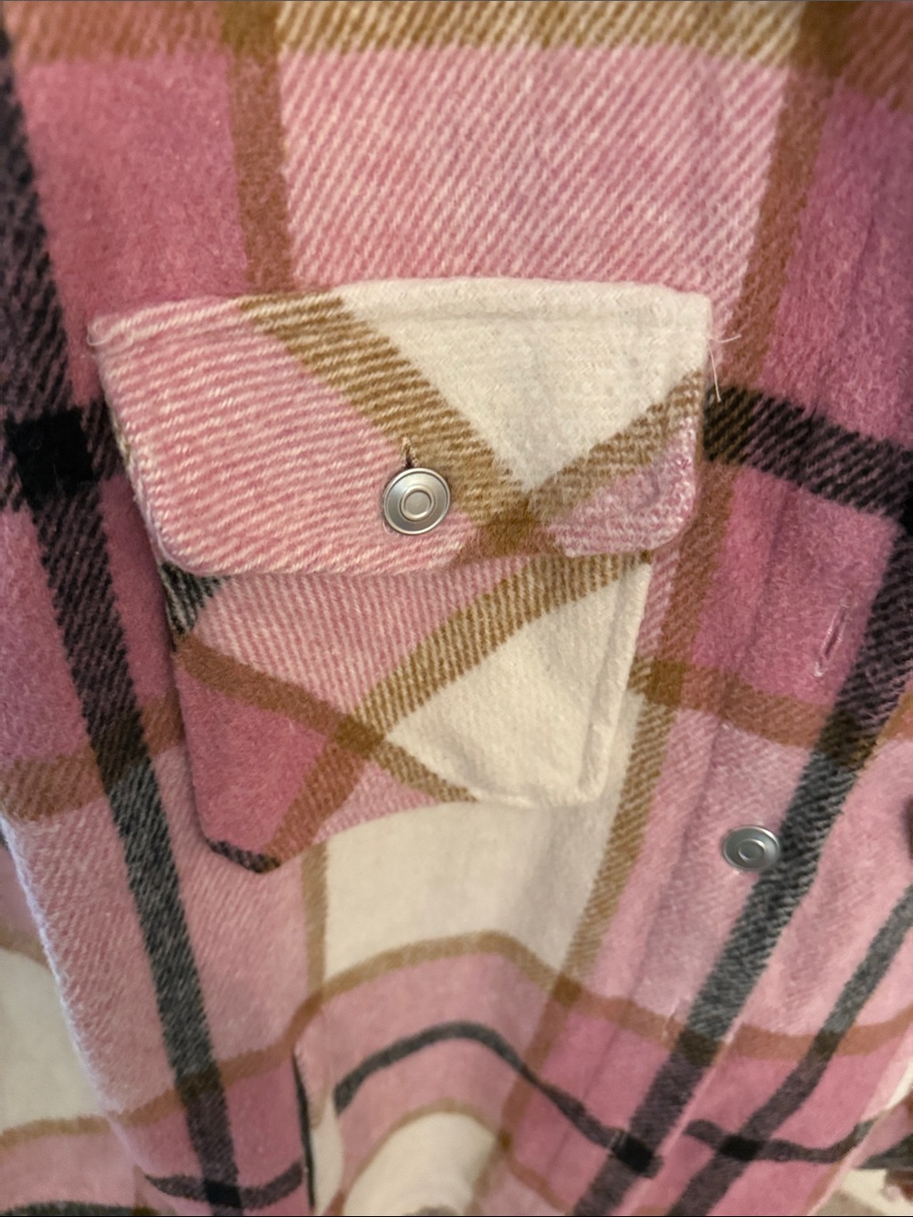 Pink Plaid Button-Up Shacket - Picture 8 of 8